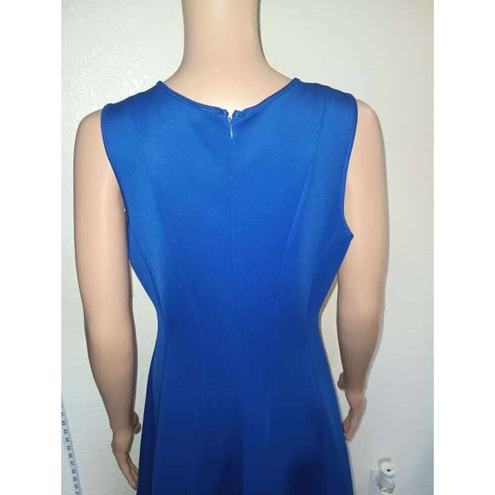 Donna Ricco Royal Blue Sleeveless Dress Size 10 W011 - Picture 8 of 10
